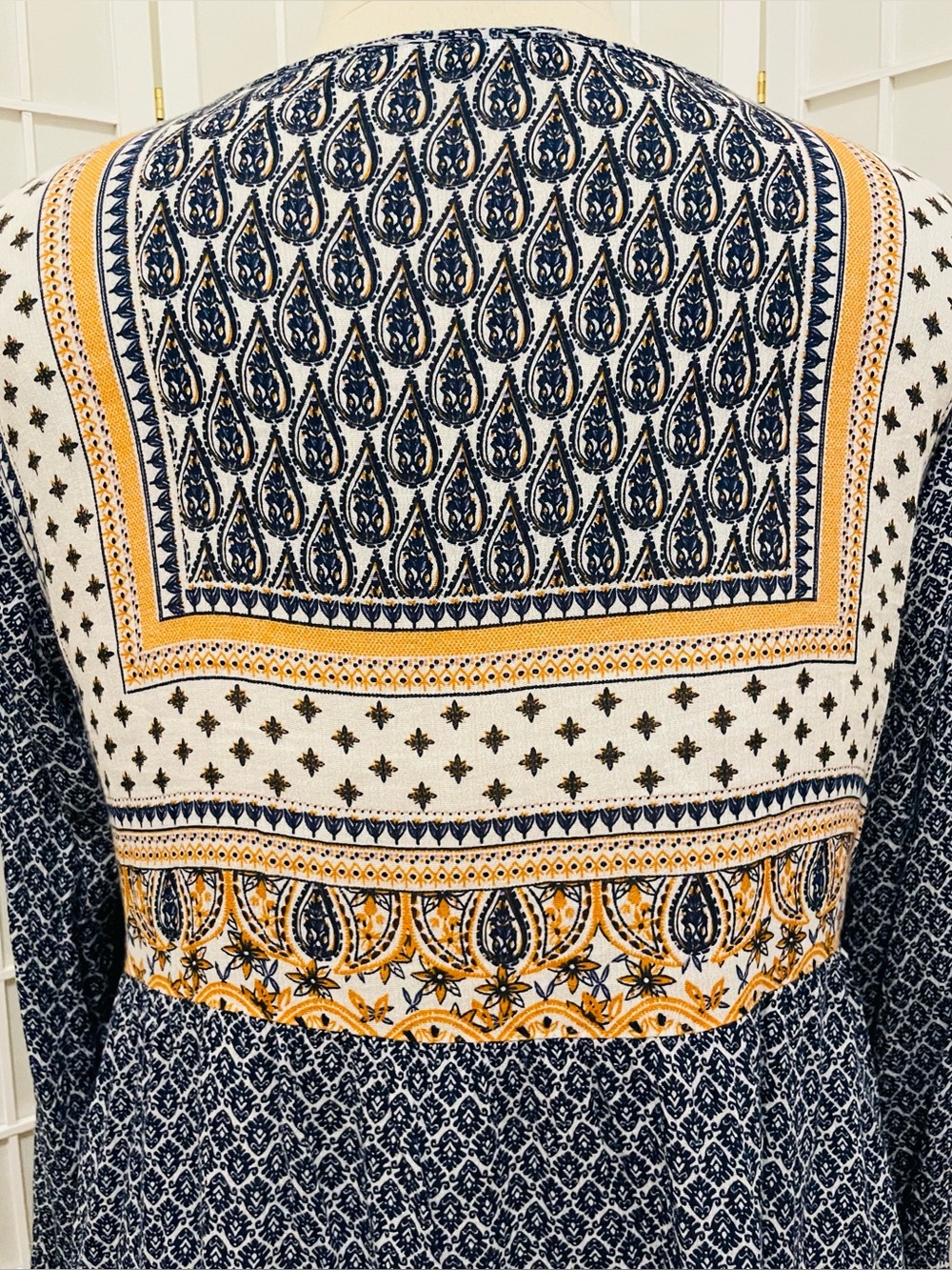 New Directions Boho Print Long-Sleeve Peasant Top P/L - Picture 8 of 16